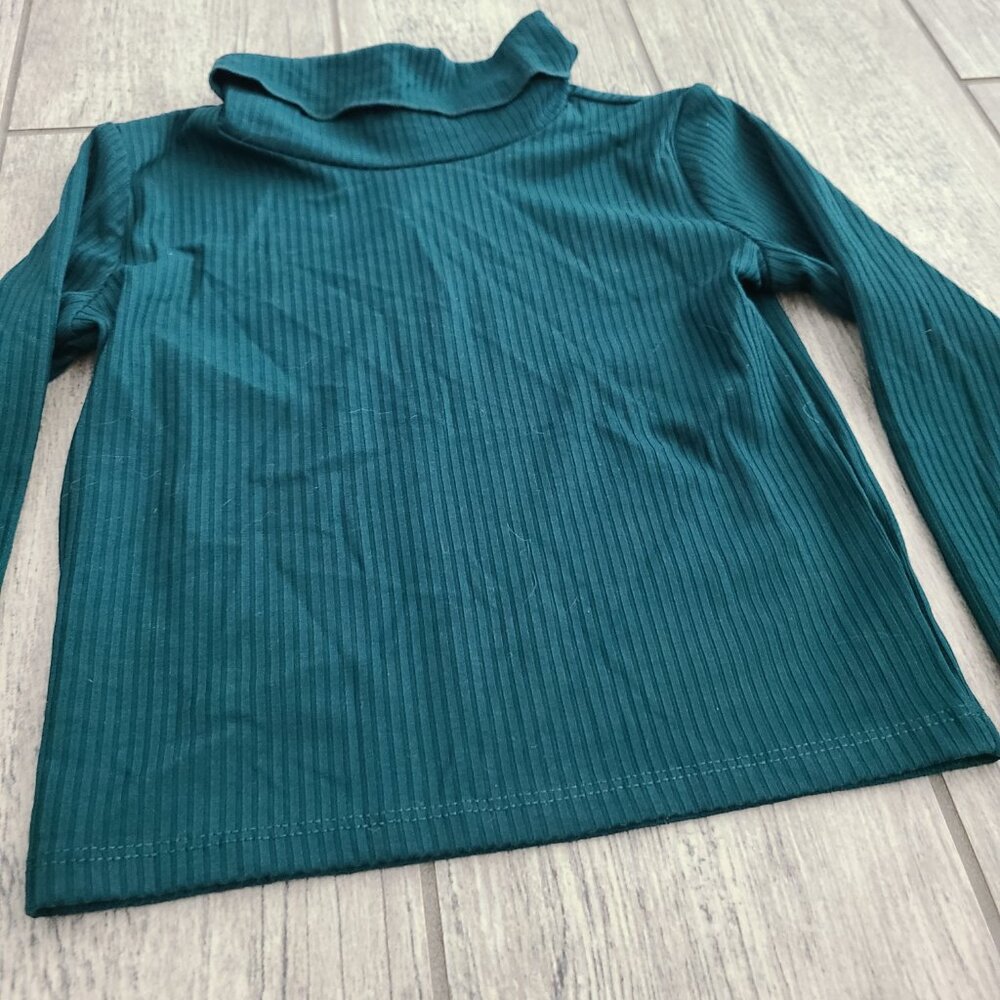 GB Girls Ribbed Mock Neck Long Sleeve Top Green Size 4 NWT - Picture 6 of 9